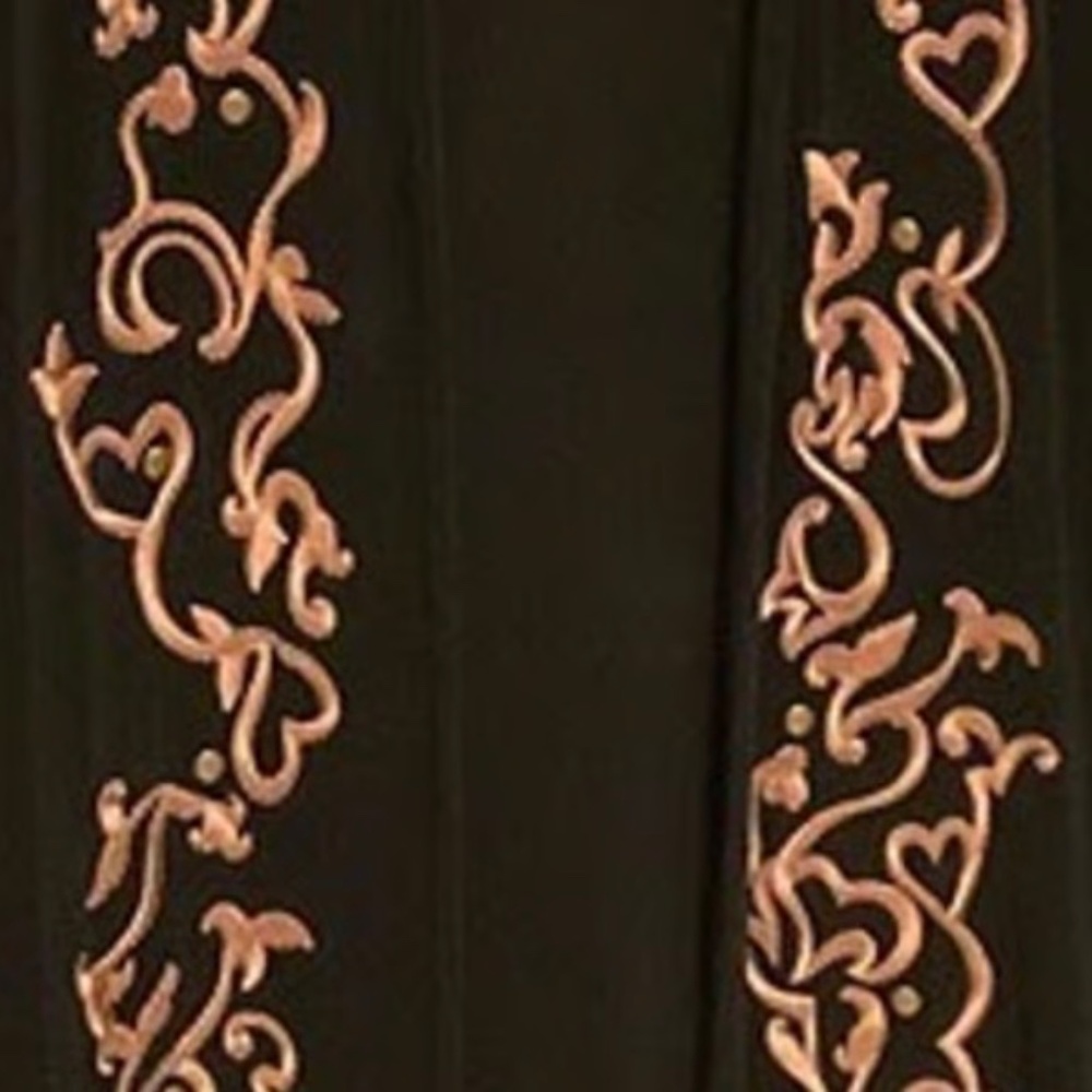 Chico’s Travelers Black Open Front Cardigan Jacket Embroidered XS ( Size 0 ) - Picture 4 of 4